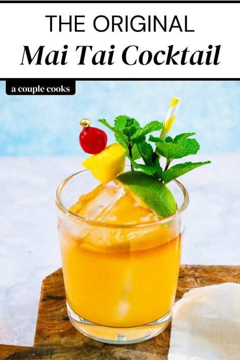 Mai Thai Cocktail, Easy Mai Tai Recipe, Grand Marnier Drinks, Dark Rum Drinks, Cointreau Drinks, Mai Tai Drink, Cointreau Cocktail, Rum Mixed Drinks, Cointreau Cocktails