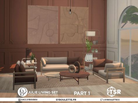 The Sims Resource - Julie Livingroom set - Part 1 Japandi Sims 4, Maxis Match Furniture Cc, Sims 4 Maxis Match Furniture, Classic Traditional Bedroom, Maxis Match Furniture, Living Room Sims 4, Cozy Studio Apartment, Sims Characters Ideas, Sims Characters