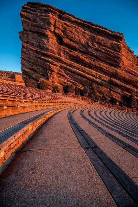 Red Rocks amphitheater in Colorado Red Rocks Amphitheater Aesthetic, Redrocks Amphitheater, Amphitheater Design, Red Rocks Colorado, Red Rocks Amphitheater, Easy Fire Pit, Fire Pit Swings, Fire Pit Landscaping, Red Rock Amphitheatre