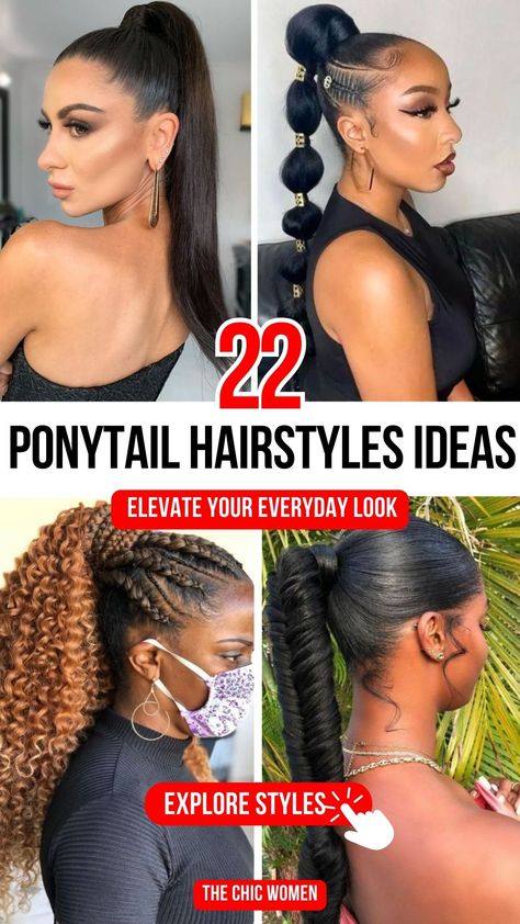 Top 22 Ponytail Hairstyles for Black Hair to Enhance Your Style Straight Ponytails For Black Women, Slik Ponytail Styles Black Women, Braided Ponytail Wedding Hair, Low Volume Hair Hairstyles, Sophisticated Ponytail Hairstyles, Natural Hair Low Ponytail, Faux Ponytail Hairstyles, Wrap Around Ponytail Black Hair, Swimming Hairstyles For Black Women