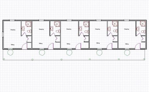 Motel Design Floor Plans, Motel Design Plan, Motel Room Design, Motel Room Floor Plan, Students Hostel Floor Plans, Efficiency Apartment, Hotel Ground Floor Plan Layout, Small Lodge, Smart House Plans