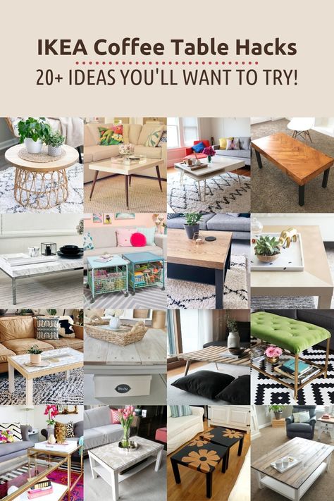 Improvised Coffee Table, Cool Coffee Table Ideas, Cheap Coffee Table Ideas, Puzzle Coffee Table Diy, Borgeby Coffee Table Hack, Outdoor Coffee Table With Storage, Alternative Coffee Table Ideas, Coffee Table Storage Ideas, Ikea Hacks Coffee Table