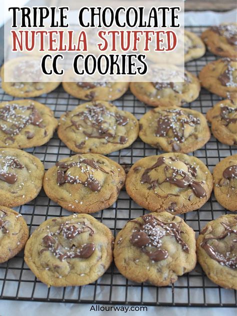 Chocolate Chip Dough, Slow Roast Beef, Nutella Chocolate Chip Cookies, Italian Accent, Stuffed Chocolate Chip Cookies, Baked Breads, Fantastic Recipes, Scrumptious Food, Nutella Cookies