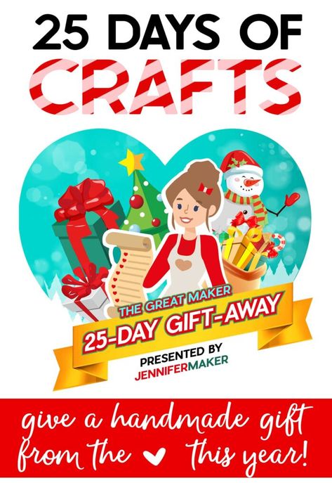 The Great Maker 25-Day Gift-Away by JenniferMaker features 25 free patterns, step-by-step tutorials, and detailed videos to help you craft handmade gifts this holiday season! Jennifer Maker, Pretty Tiles, Cricut Hacks, Cricut Christmas Ideas, Christmas Cricut, Decorated Wreaths, Holiday Countdown, Maker Project, Cricut Christmas