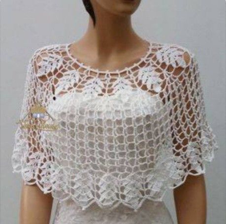 Bolero Haken, Crochet Cape Pattern, Bridal Capelet, Crochet Capelet, Lace Shrug, Crochet Cape, Lace Cape, Bridal Shrug, Gilet Crochet