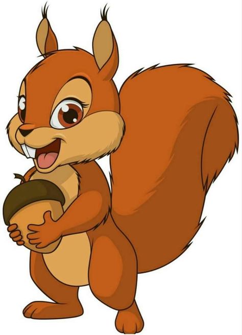 Squirrel Clipart, Illustration Funny, Squirrel Funny, Cute Squirrel, Baby Squirrel, Cute Cartoon Drawings, Cute Cartoon Animals, Art Drawings For Kids, Animal Clipart