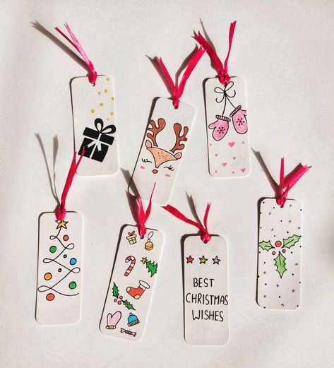 #craft #DIY #handmade #bookmark #christmas #2023 Christmas Tag Watercolor, Bookmark Ideas Christmas, Christmas Themed Bookmarks, Christmas Present Tags Diy, Diy Christmas Bookmarks, Christmas Bookmark Ideas, Christmas Bookmarks Printable Free, Christmas Book Marks, Christmas Bookmarks Diy