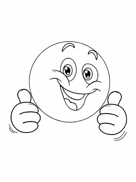 Smile Coloring Page, Smiley Smile, Emoji Coloring Pages, Smile Drawing, Emotion Faces, Face Outline, Cool Emoji, Happy Smiley Face, Abc Coloring Pages