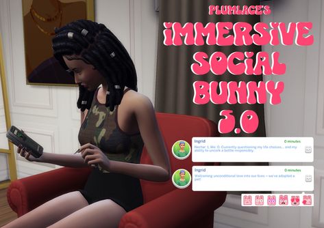 Immersive Social Bunny 5.0 | Patreon Sims 4 Jobs, Tumblr Sims 4, Friend Crafts, Sims 4 Gameplay, Sims 4 Characters, Sims 4 Toddler, Sims 4 Cc Packs, Sims Hair, Best Sims