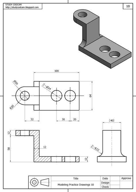 Isometric Drawing Exercises, Autocad Isometric Drawing, Orthographic Drawing, Solidworks Tutorial, Autocad Tutorial, Interesting Drawings, Mechanical Engineering Design, Isometric Drawing, Foto Transfer