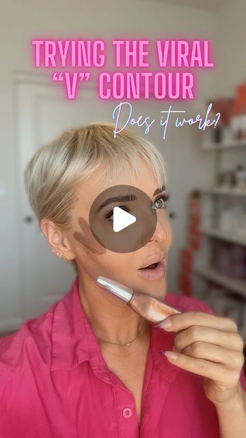 Hᴇᴀᴛʜᴇʀ 💕 Over 40 beauty and skincare specialist on Instagram: "Is a “V” contour the new thing!? What do you think of this beauty hack!? Is it a YES 👍🏼 OR NO 👎🏼 for you?   #beautyhacks #beautytips #beautytrends #viraltrend #beforeandaftermakeup #makeuptrends #makeuptutorial" Makeup Ideas 40 For Women, Contour Makeup Over 40, Glam Makeup Looks Over 40, Best Way To Contour Face, Contour For 50 Year Old, Makeup Tutorial Women Over 40, How To Contour Your Face Over 40, Best Contour Makeup Over 40, Makeup After 40 How To Apply