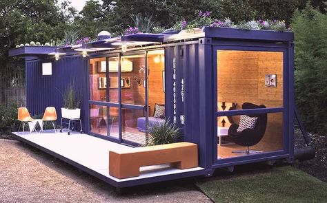 23 Stunning Shipping Container Homes (With Owner Interviews) - Discover Containers Conex Box, Shipping Container Restaurant, Shipping Container Sheds, Container Restaurant, Custom Sheds, Game Room Bar, Shipping Container House Plans, Container Buildings, Casa Container