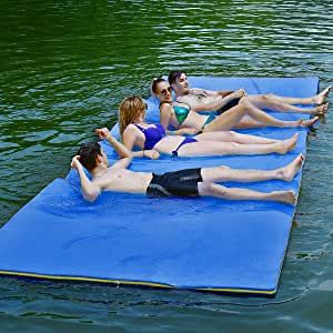 Goplus 12' x 6’ Floating Water Pad, 3-Layer Tear-Resistant XPE Foam Mat, with Mooring Device and Hook- Loop Straps Roll-Up Floating Island for 4-6 Person on Pool Lake Ocean Floating Mat, Orange Color Combinations, Water Pad, Water Mat, Floating Water, Floating Island, Play Together, Sport Boats, Enjoy The Sunshine