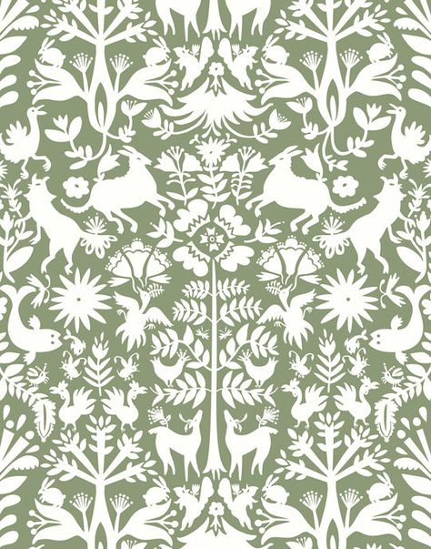 Folklore puts a modern twist on both traditional Mexican embroidery and Scandinavian folk art. Available in a variety of colors, this pattern will be sure to bring a story into any home. Swiftie Decor, Folk Wallpaper, Hygge And West, Folklore Wallpaper, Emily Isabella, Sage Wallpaper, Hygge & West, Modern Wallpaper Designs, Room Visualizer