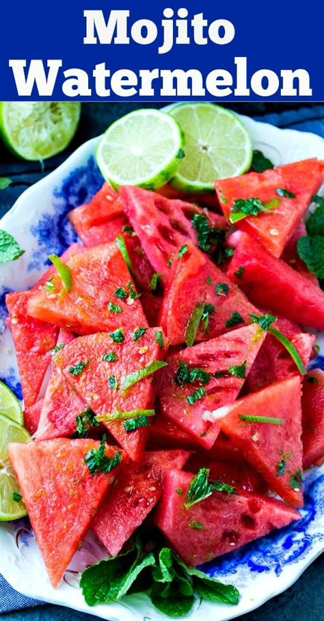 Watermelon Pairing, Watermelon Dessert Ideas, Watermelon Desserts, Watermelon With Lime, Watermelon Appetizer Ideas, Margarita Watermelon Bites, Watermelon Healthy Recipes, Summer Snacks For Party, Watermelon And Mint