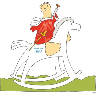 Athens 2004 Olympic Mascots Modern Pentathlon, 2004 Olympics, Olympic Mascots, Pentathlon, Athens, Equestrian, Character Art