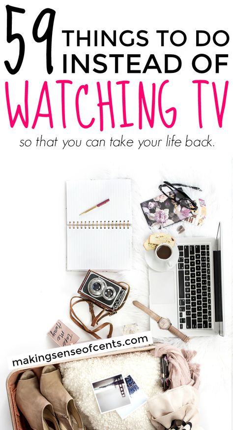 How often do you watch TV? What if you could stop watching TV and spend that time more wisely? Here are 59 things to do instead of watching TV! Instead Of Watching Tv, Productive Things To Do, Things To Do When Bored, Carrie Bradshaw, Watch Tv, Watching Tv, Frugal Living, Simple Living, Goal Setting