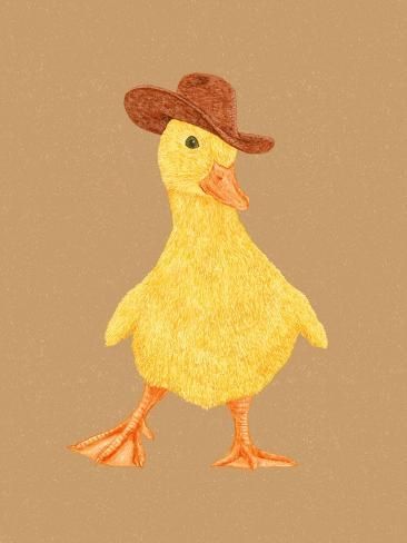 size: 12x9in Photographic Print: Daphne the Cowgirl Duckling by Anyone Can Yeehaw : Art Mignon, Chapeau Cowboy, Cow Girl, Cute Patterns Wallpaper, Arte Animal, Art Collage Wall, Pretty Art, Stretched Canvas Prints, Canvas Poster