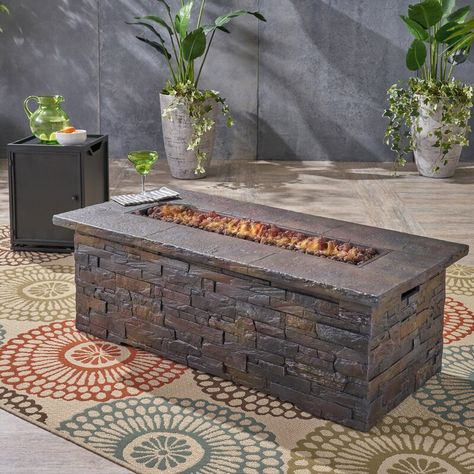 Ritchie Outdoor Concrete Propane Fire Pit Outdoor Patio Concrete, Natural Gas Fire Pit, Rectangular Fire Pit, Outdoor Sitting Area, Propane Fire Pit Table, Portable Fire Pits, Gas Fire Pit Table, Patio Fire Pit, Wood Burning Fire Pit