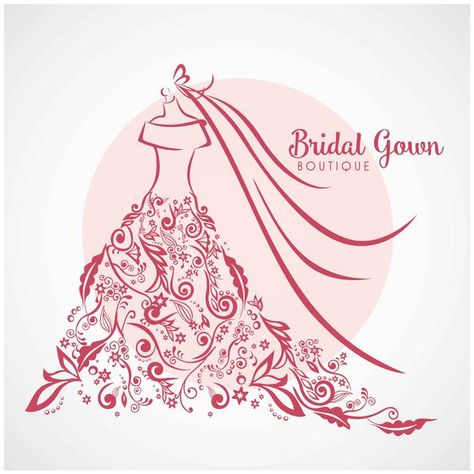 Dress boutique bridal floral logo templa... | Premium Vector #Freepik #vector #background #logo #wedding #business Bridal Logo, Dress Logo, Elegant Logo Design, Logo Design Collection, Happy Birthday Template, Shop Logo Design, Floral Logo, Boutique Logo, Birthday Template