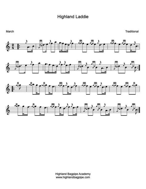 Highland Laddie Bagpipe Sheet Music - Learn to play bagpipe tune Highland Laddie Bagpipe Music, Highland Bagpipes, Online Learning Platform, Tin Whistle, Interactive Video, Interactive Lessons, Bagpipes, Learning Platform, Video Lessons