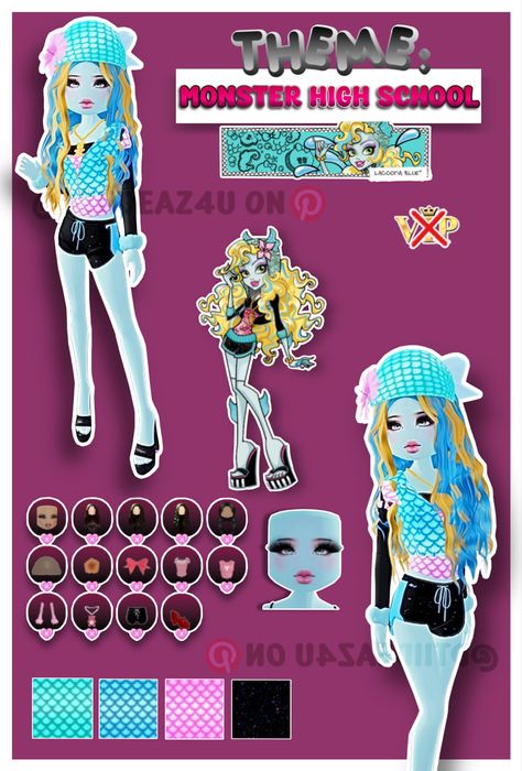 • 🏵️ • - #fyp #dti #dresstoimpress #dress #to #impress #roblox #dtiideas #aesthetic #outfitideas #dresstoimpressideas #idea #board #pin #robloxpin #robloxdti #robloxdresstoimpress Monster High School Dress To Impress, Monster High Dress To Impress, Lagoona Blue Monster High, Blue Monster High, Monster High Dress, High School Dresses, Monster High School, White Crocs, Blue Monster