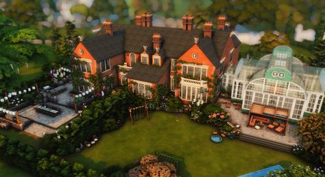 Sims 4 Manor, Ts4 Builds, Sims 4 Speed Build, Sims 4 House Design, Ark Survival Evolved, Sims Building, Perfect Paint Color, English Manor, Sims House Design