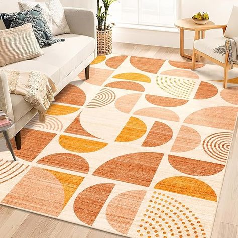 Amazon.com: MUJOO Boho Rug Washable,3x5 Area Rugs for Bedroom Entryway Living Room Bedside,Small Throw Floor Carpet Non Slip Soft Indoor Modern Abstract Bohemian Orange : Home & Kitchen Boho Runner Rug, Coffee Table Rug, Bathroom Runner Rug, Classroom Rug, Hallway Carpet Runners, Geometric Carpet, Laundry Room Rugs, Rug Runner Kitchen, Rugs For Bedroom