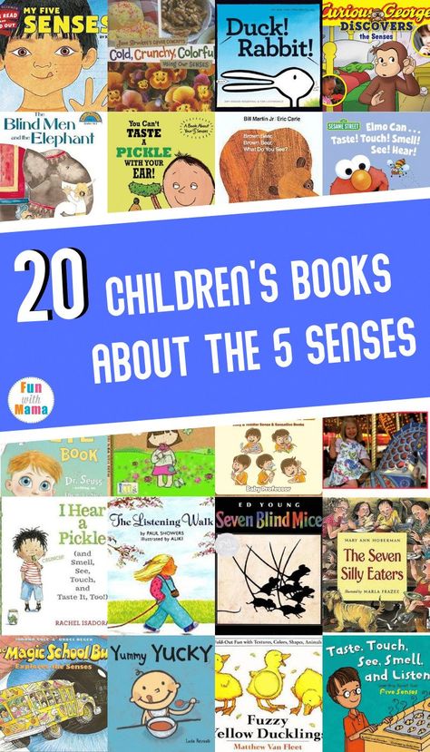 Teaching The 5 Senses, Books About The Five Senses For Preschool, Preschool 5 Senses Theme, Five Senses Books Preschool, 5 Senses Books Preschool, Pre K Five Senses Activities, Senses Books For Preschool, My Five Senses Activities For Preschool, 5 Senses Preschool Crafts