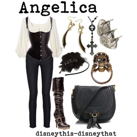 Angelica, created by disneythis-disneythat on Polyvore Descendants Pirate Outfit, Pirate Princess, Pirate Girl, Pirate Outfit, Pirate Fashion, Pirate Halloween, Disney Bound Outfits, Disney Inspired Outfits, Fandom Outfits