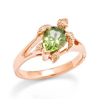 Sea Turtle Jewelry, Rose Gold Ring Set, Turtle Ring, Bijoux Art Nouveau, Turtle Jewelry, Hawaiian Jewelry, Peridot Stone, Pretty Jewellery, White Gold Rings