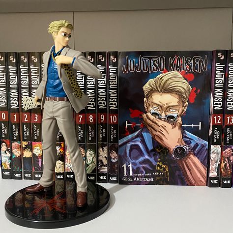 Jjk Action Figures, Gamer Nerd Aesthetic, Jujutsu Kaisen Manga Collection, Jjk Manga Collection, Jujutsu Kaisen Collection, Jujutsu Kaisen Manga Book, Jjk Room Decor, Manga Collection Room Aesthetic, Manga Book Set