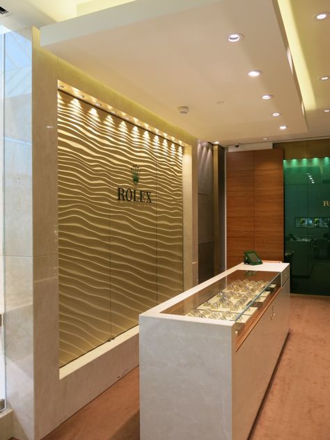 Rolex on Behance Rolex Store Interior, Rolex Store, Rolex Shop, Shop Facade, Pearl Logo, Luxury Bar, Exhibition Booth, Architectural Details, Store Interior