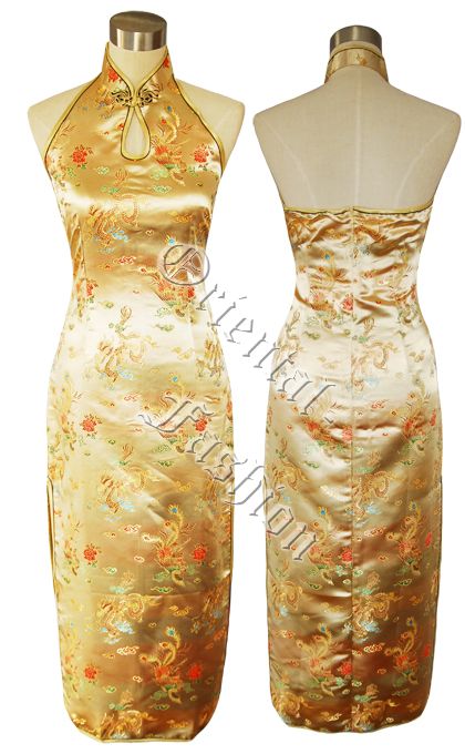 gold chinese dress Gold Chinese Dress, Chinese Dresses Pattern, Chinese Prom Dress, Golden Dress, Traditional Chinese Dress, Qipao Dress, B Fashion, Stylish Women Fashion, Chinese Clothing