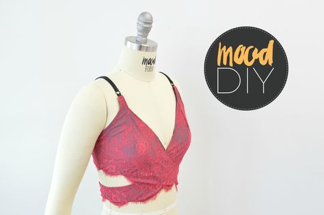 Who doesn’t love a cute bra? Make your intimates ten times cuter and comfier by making them yourself; you control the fit and the fabrics! This adorable wrap around bralette… Bralette Sewing Pattern, Bra Diy, Outfit Patterns, Diy Bralette, Eye Tape, Bra Sewing Pattern, Bralette Pattern, Lingerie Patterns, Diy Bra