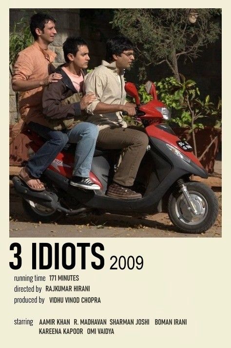 Minimalist poster of life changing movie called 3 idiots Hindi Movies Posters, Iconic Bollywood Movies, Good Bollywood Movies, Film Posters Art Cinema, Indian Movies Poster, Bollywood Minimalist Poster, Yjhd Poster, 3idiots Movie, Bollywood Movies Aesthetic