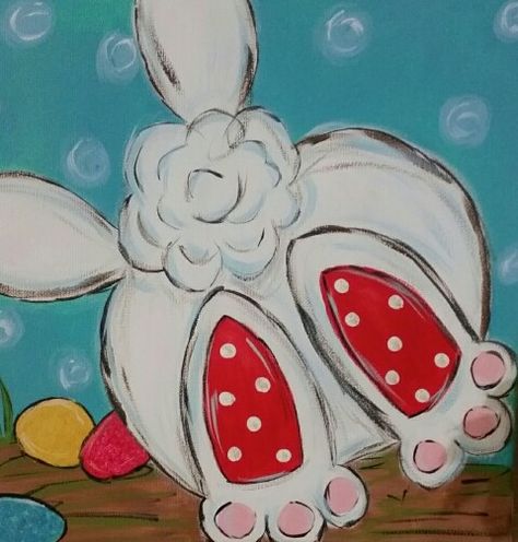 Bunny Canvas Painting Diy, Spring Paintings On Canvas Diy, Easy Easter Painting Ideas, Diy Easter Paintings On Canvas, Easter Painting Ideas On Canvas, Easy Easter Paintings, Easter Canvas Painting Ideas Easy, Spring Canvas Painting Ideas Easy, Easter Window Painting