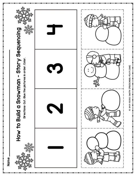 Kindergarten Sequencing Activities, Preschool Sequencing Activities, Winter Worksheets For Preschool, Kindergarten Sequencing, Sequencing Activities Preschool, Preschool Winter Worksheets, Literacy Preschool, Sequencing Activities Kindergarten, Winter Worksheets