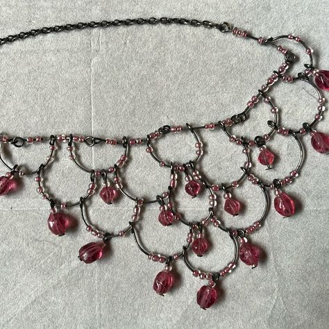 Pink Beaded Necklace. Never Worn. Open To Reasonable Offers. Pink Beaded Necklace, Embroidery With Beads, Beaded Jewelry Necklaces, Silly Goofy, Necklace Ideas, Beaded Jewellery, Wire Necklace, Crafts Jewelry, Fancy Jewellery