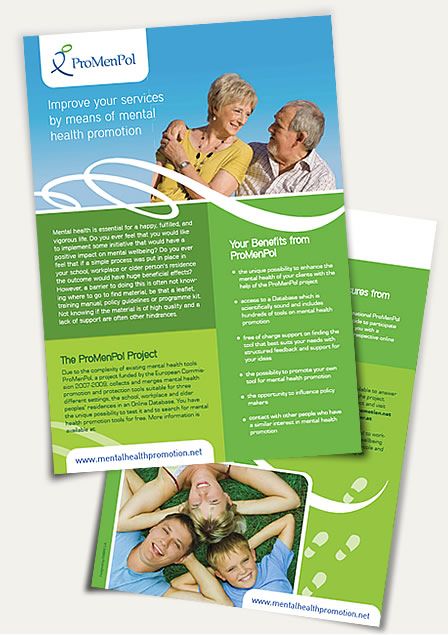 Text heavy brochure design One Pager Design, Mental Health Promotion, Brochure Inspiration, Flyer Printing, Marketing Flyers, Graphic Design Print, Printing Business, Full Colour, Brochure Design