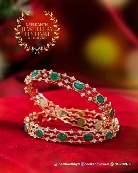 Kasulaperu Bangles, Temple Jewellery Earrings, Ruby Bangles, Stone Bangles, Wedding Jewelry Sets Bridal Jewellery, Bridal Necklace Designs, Diamond Bangles, Diamond Bracelet Design, New Gold Jewellery Designs