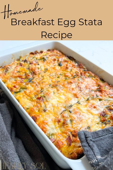 Main Course Egg Dishes, Easter Egg Casserole Recipes, Baked Egg Dishes Breakfast, Ricotta Egg Bake, Brioche Egg Casserole, Fall Egg Bake, Egg Strata Recipes Simple, Italian Egg Bake, Baked Egg Dishes Breakfast Casserole