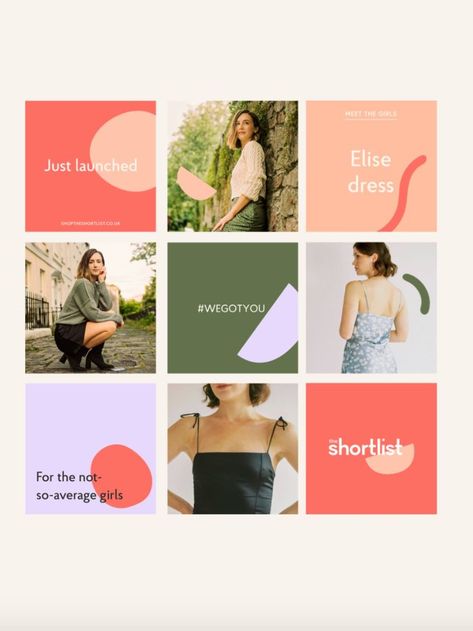 Instagram Template Fashion Brand, Colourful Instagram Grid, Colourful Social Media Design, Instagram Grid Fashion, Instagram Grid Inspiration, Designer Instagram Feed, Graphic Designer Instagram Feed, Colourful Instagram Feed, Instagram Post Graphic Design