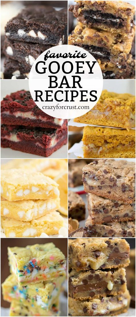 These are my favorite Gooey Bar Recipes and perfect for any occasion. Chocolate, lemon, peanut butter - everyone loves these recipes! Gooey Butter Cheesecake Recipe, Gourmet Bars Recipes, Chocolate Cake Mix Bars Recipes, Oogie Boogie Ooey Gooey Bars, Gooey Butter Cake Flavors, Peanut Butter Ooey Gooey Bars, Mystery Bars Recipe, Simple Bar Recipes, Cake Bar Recipes