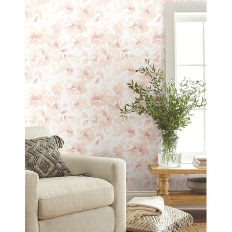 Magnolia Renewed Floral Wallpaper | Wayfair Editorial Wallpaper, Floating Petals, Commercial Wallpaper, York Wallcoverings, Peel Stick Wallpaper, New Traditional, Magnolia Homes, Accent Wallpaper, Burke Decor