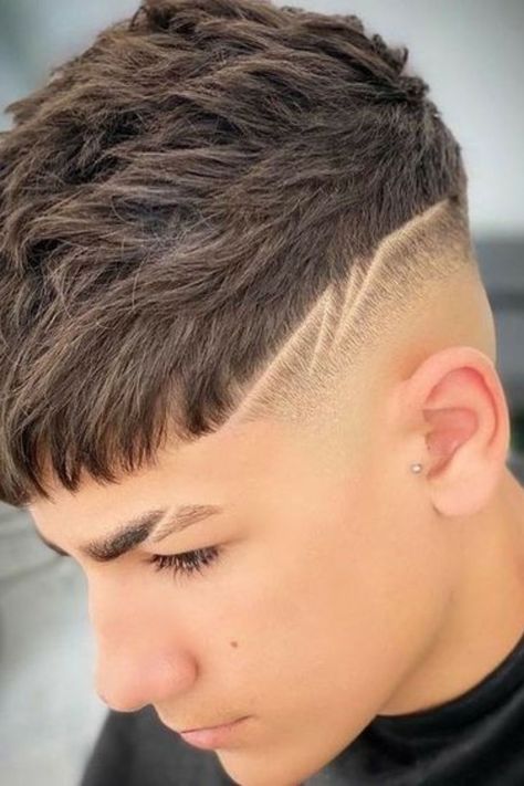 25 Trendy Lightning Bolt Haircut Ideas To Style In 2023 Hair Designs For Boys, Boys Haircuts With Designs, Faded Haircut, Boys Fade Haircut, Taper Fade Short Hair, Fade Haircut Designs, Hair Designs For Men, Taper Fade Curly Hair, Crop Haircut