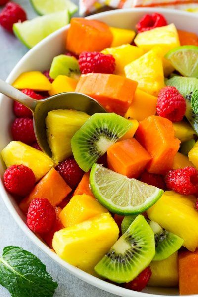 There are hundreds of ways to make fruit salad, I've included an amazing list of 24 different fruit salads certain to hit the everyone's taste buds. Pineapple Fruit Salad, Tropical Fruit Salad Recipe, Easy Fruit Salad Recipes, Tropical Fruit Salad, Best Fruit Salad, Fruit Salad Recipe, Fruit Salad Easy, Resep Salad, Salad Ideas