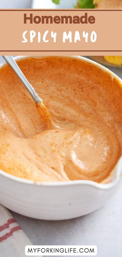 Spicy Sandwich Sauce, Spicy Mayo Sauce Recipe, Spicy Burger Sauce, Chicken Tacos Recipes, Tacos Crockpot, Spicy Mayo Sauce, Spicy Sauce Recipe, Spicy Mayo Recipe, Sandwich Spread Recipes