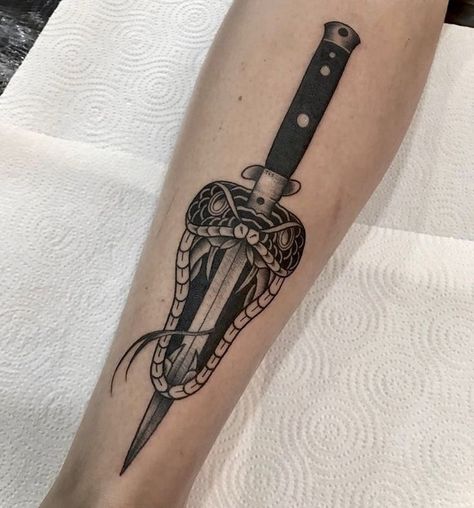 Knife Through Snake Tattoo, Knife Snake Tattoo, Knife And Snake Tattoo, Dagger With Snake Tattoo, Tattoo Women Chest, Dagger Tattoo Women, Snake Dagger Tattoo, Dagger Tattoo Ideas, Snake And Dagger Tattoo