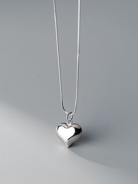 Heart Decor, Silver Heart Pendant, Silver Heart Necklace, Jewelry Lookbook, Heart Decorations, Sterling Silver Necklace Pendants, Dream Jewelry, Silver Heart, Sacramento